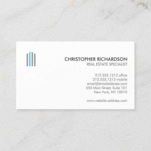 Berufliches, modernes Real Anwesen Gebäude Logo Visitenkarte (Rückseite)