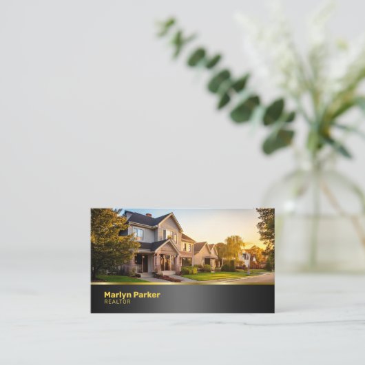 Berufliches, modernes Realtor-Foto-Logo und QR-Cod Visitenkarte (Stehend Vorderseite)