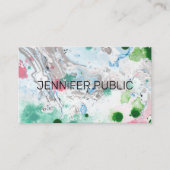 Berufliches, modernes Rosa Grün Trendy Visitenkarte (Vorderseite)