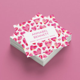 Berufliches modernes rosa Herz Quadratische Visitenkarte