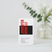 Berufliches, modernes Rot Schwarz Visitenkarte (Stehend Vorderseite)