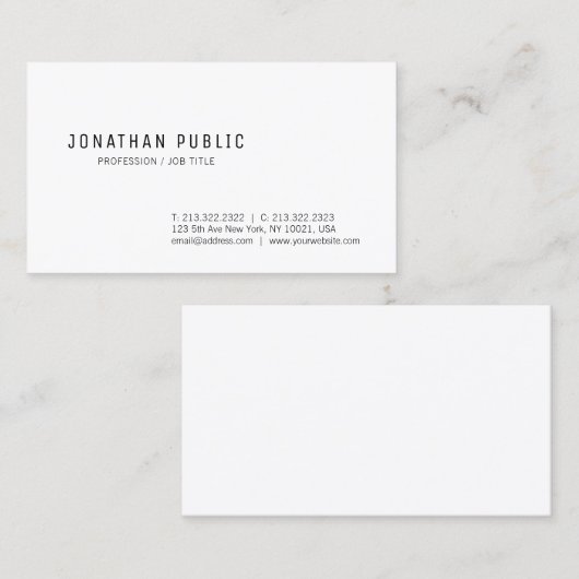 Berufliches, modernes, sauberes Design Elegant Tre Visitenkarte (Vorne/Hinten)