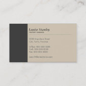 BERUFLICHES modernes, schlichtes Holzkohlegrau Visitenkarte (Rückseite)