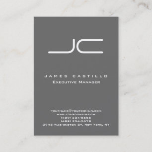 Berufliches modernes schwaches graues Monogramm Visitenkarte