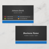 Berufliches, modernes Schwarz-Blau-Unternehmen Visitenkarte (Vorne/Hinten)