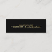 Berufliches, modernes Schwarz und Gold Mini Visitenkarte (Rückseite)