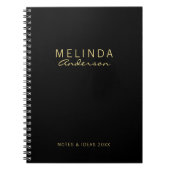 Berufliches, modernes Schwarz und Gold Notizblock (Vorderseite)