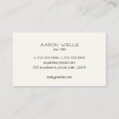 Berufliches, modernes Schwarz Visitenkarte (Rückseite)