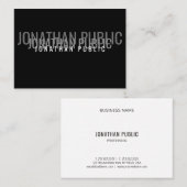 Berufliches modernes Schwarz-weißes Template Visitenkarte (Vorne/Hinten)