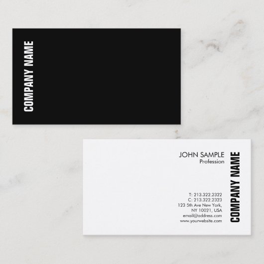Berufliches modernes Schwarz-weißes Template Visitenkarte (Vorne/Hinten)