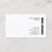 Berufliches modernes Schwarz-weißes Template Visitenkarte (Rückseite)