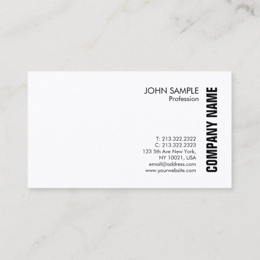 Berufliches modernes Schwarz-weißes Template Visitenkarte (Rückseite)