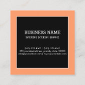 Berufliches, modernes Schwarzes Atommonogramm Quadratische Visitenkarte (Rückseite)