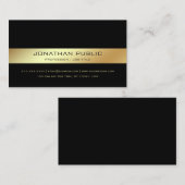 Berufliches, modernes Schwarzes Gold Design Visitenkarte (Vorne/Hinten)