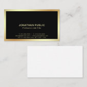 Berufliches modernes schwarzes Goldhoch Visitenkarte (Vorne/Hinten)