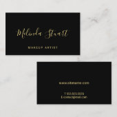 Berufliches modernes Schwarzes und Gold Visitenkarte (Vorne/Hinten)