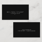 Berufliches modernes Schwarzes Visitenkarte (Vorne/Hinten)