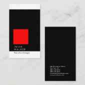 Berufliches, modernes Schwarzweiß-schlicht Visitenkarte (Vorne/Hinten)