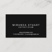 Berufliches modernes Schwarzweiss-Skincare Visitenkarte (Rückseite)
