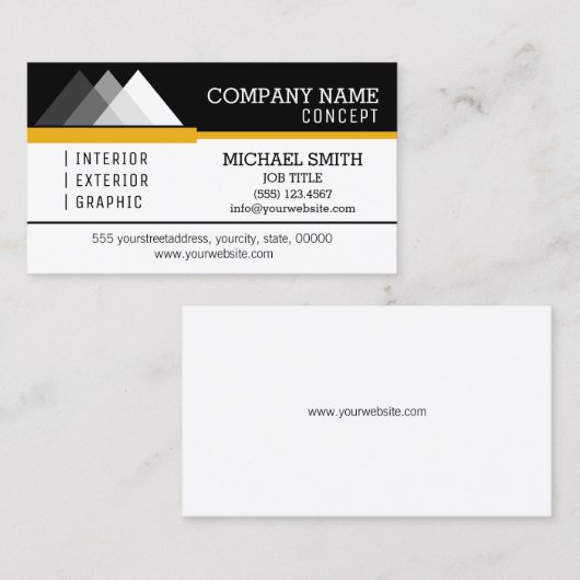 Berufliches modernes Schwarzweiss Visitenkarte (Vorne/Hinten)