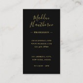 Berufliches, modernes Script Black Monogram Visitenkarte (Rückseite)