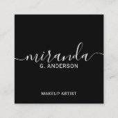 Berufliches, modernes Script Black Quadratische Visitenkarte (Vorderseite)