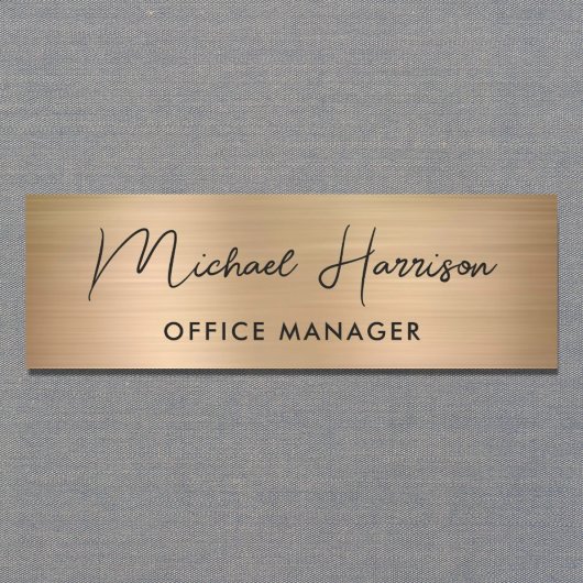 Berufliches, modernes Script-Gold Namensschild