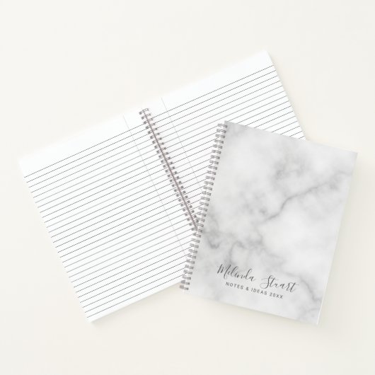 Berufliches, modernes Script in weißem Marmor Notizblock (Innenseite)