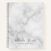 Berufliches, modernes Script in weißem Marmor Notizblock (Vorderseite)