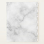 Berufliches, modernes Script in weißem Marmor Planer (Rückseite)