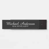 Berufliches, modernes Script schwarz und weiß Türschild (Vorderseite )