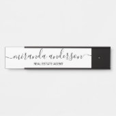 Berufliches, modernes Script schwarz und weiß Türschild (Vorderseite )