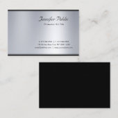 Berufliches, modernes Script Silver Eleganter Luxu Visitenkarte (Vorne/Hinten)