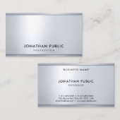 Berufliches modernes silberfarbenes Metallic-Look Visitenkarte (Vorne/Hinten)