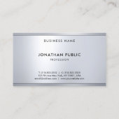 Berufliches modernes silberfarbenes Metallic-Look Visitenkarte (Rückseite)