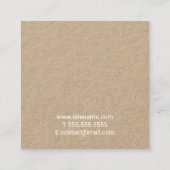 Berufliches modernes Skript-Braunes Packpapier Quadratische Visitenkarte (Rückseite)