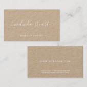 Berufliches modernes Skript-Braunes Packpapier Visitenkarte (Vorne/Hinten)