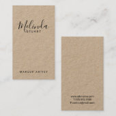 Berufliches modernes Skript-Braunes Packpapier Visitenkarte (Vorne/Hinten)