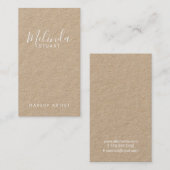 Berufliches modernes Skript-Braunes Packpapier Visitenkarte (Vorne/Hinten)