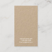 Berufliches modernes Skript-Braunes Packpapier Visitenkarte (Rückseite)