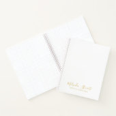 Berufliches, modernes Skript, weiß und Gold Notizblock (Innenseite)