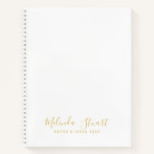 Berufliches, modernes Skript, weiß und Gold Notizblock (Vorderseite)