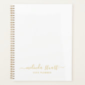 Berufliches, modernes Skript, weiß und Gold Planer (Vorderseite)