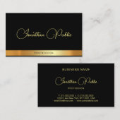 Berufliches, modernes Skriptname Schwarzes Gold Visitenkarte (Vorne/Hinten)