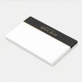 Berufliches, modernes Skriptschwarz und Gold Post-it Klebezettel (angewinkelt)