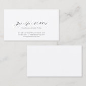 Berufliches modernes stilvolles weißes glattes visitenkarte (Vorne/Hinten)