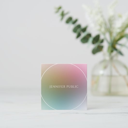 Berufliches, modernes und farbenfrohes Template Quadratische Visitenkarte (Stehend Vorderseite)