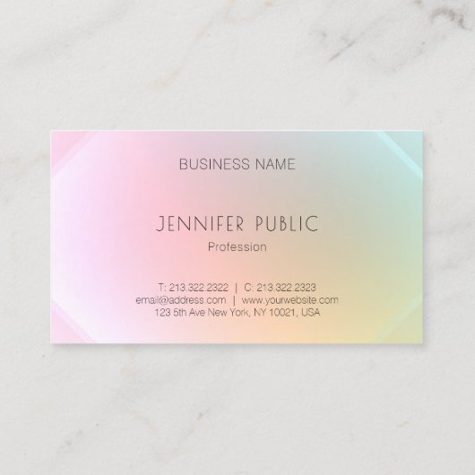 Berufliches, modernes und farbenfrohes Template Visitenkarte (Rückseite)