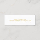 Berufliches modernes Weiß und Gold Mini Visitenkarte (Rückseite)