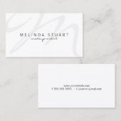 Berufliches modernes weißes Monogramm Visitenkarte (Vorne/Hinten)